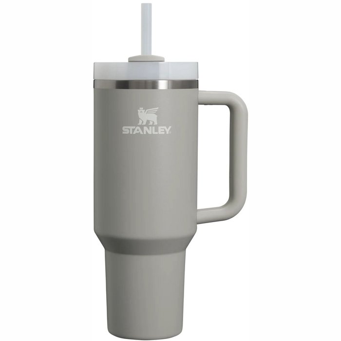 Termosi un termokrūzes Termokrūze ar salmiņu Stanley The Quencher H2.O FlowState Tumbler 1.18l Light Grey